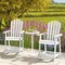 Costway 1/2/4 PCS Tall Bar Stool HDPE Patio Chair with Armrest Footrest Home Indoor Outdoor White
